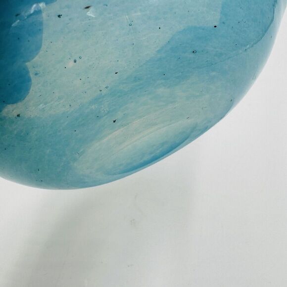 MCM Murano Art Glass Barbini Aqua Blue Bowl Italy Hand Blown - Picture 8 of 15